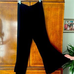 R&M Richards black crepe dress pants with side slit, size 14